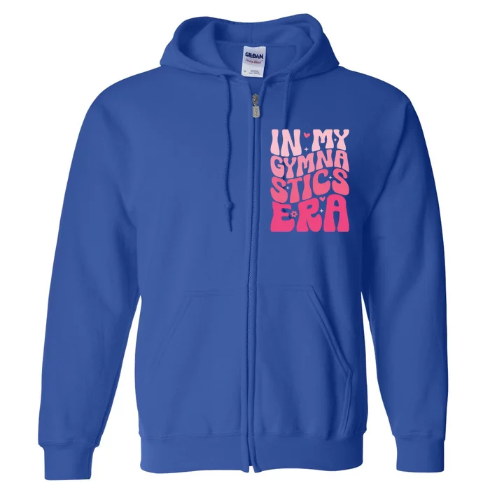 In My Gymnastics Era Groovy Gymnastics Birthday Gift Full Zip Hoodie