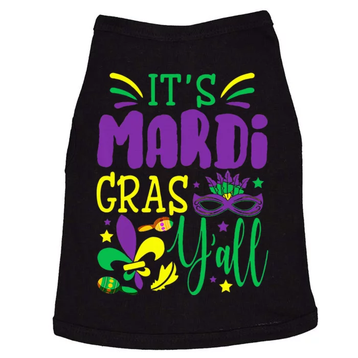 Its Mardi Gras Yall Mardi Gras Party Mask Costume Doggie Tank