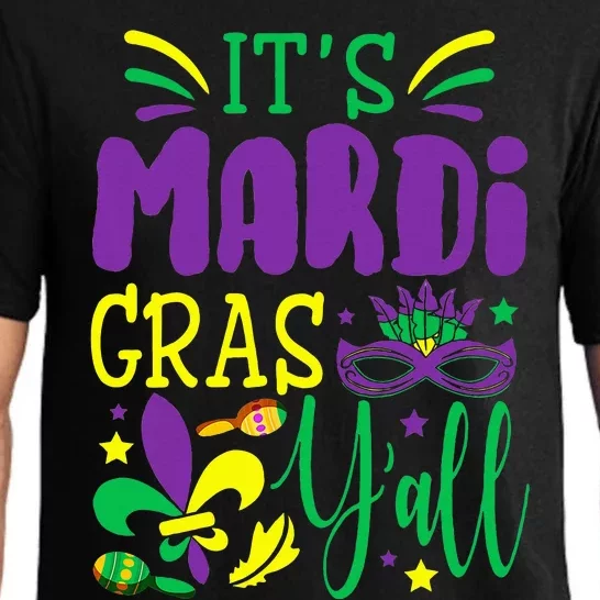 Its Mardi Gras Yall Mardi Gras Party Mask Costume Pajama Set