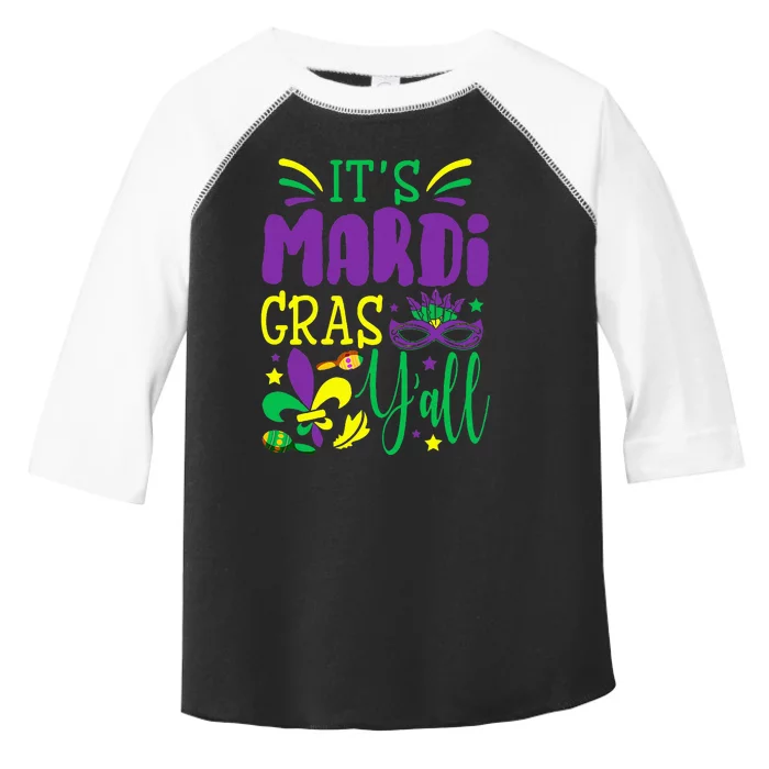 Its Mardi Gras Yall Mardi Gras Party Mask Costume Toddler Fine Jersey T-Shirt