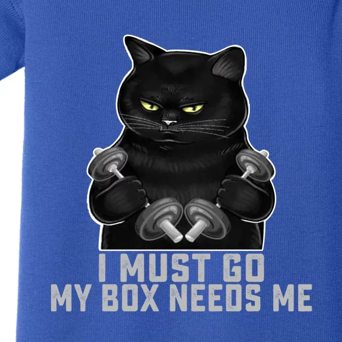 I Must Go My Box Needs Me Kickboxing Boxing Gym Coach Boxer Cute Gift Baby Bodysuit