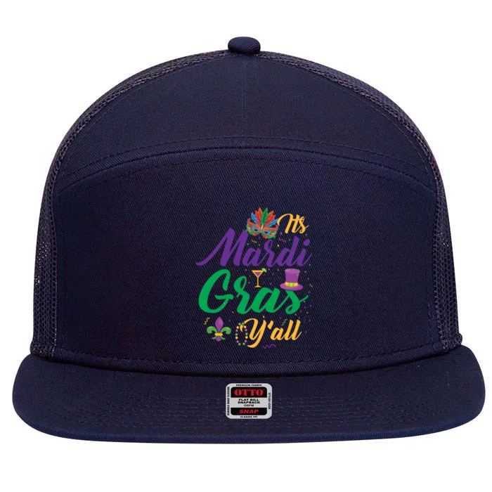 It's Mardi Gras Y'all 7 Panel Mesh Trucker Snapback Hat