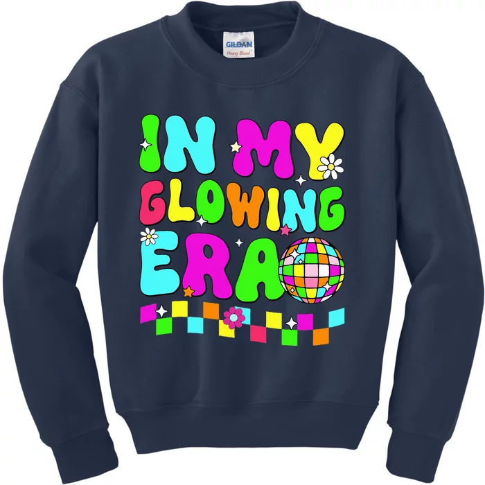 In My Glowing Era Tie Dye Bright Hello Summer Vacation Trips Kids Sweatshirt