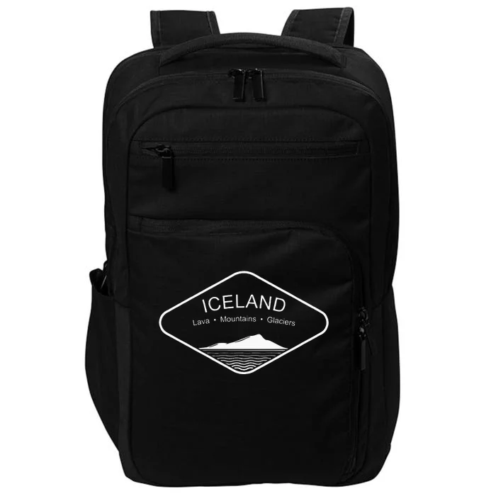 Iceland Mountains Gift Reykjavik Souvenir Volcano Europe Impact Tech Backpack