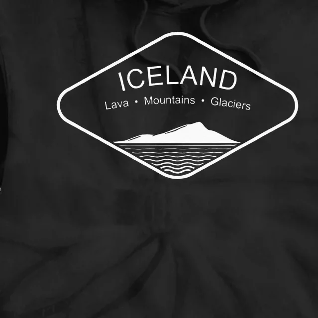 Iceland Mountains Gift Reykjavik Souvenir Volcano Europe Tie Dye Hoodie