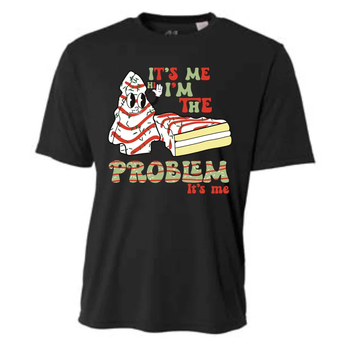 Its Me Hi Im The Problem Its Me Christmas Tree Cake Cooling Performance Crew T-Shirt