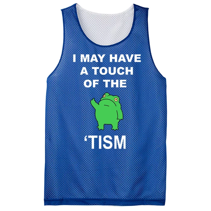 I May Have A Touch Of The Tism Frog Mesh Reversible Basketball Jersey Tank