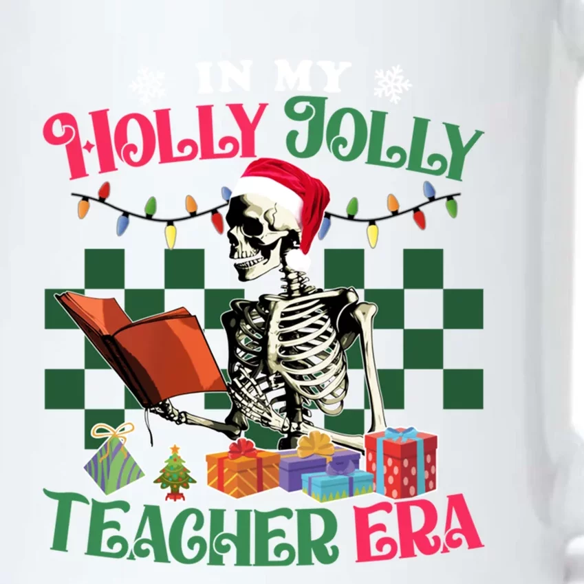 In My Holly Xmas Jolly Teacher Era Teacher Vibes Skeleton Cool Gift Black Color Changing Mug