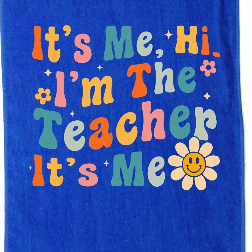 Its Me Hi Im The Teacher Its Me Groovy Back To School Platinum Collection Golf Towel