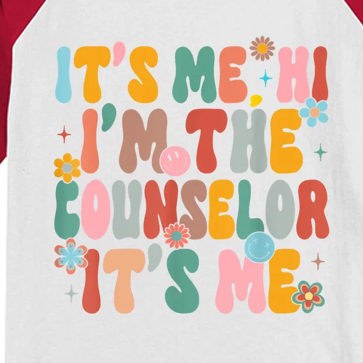 Its Me Hi Im The Teacher Counselor Back To School Kids Colorblock Raglan Jersey