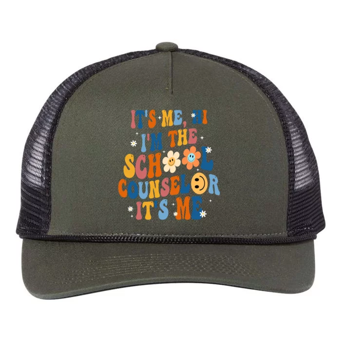 Its Me Hi Im The School Counselor Back To School Retro Rope Trucker Hat Cap