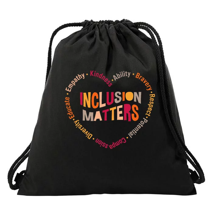 Inclusion Matters Heart Autism Awareness Special Education Drawstring Bag