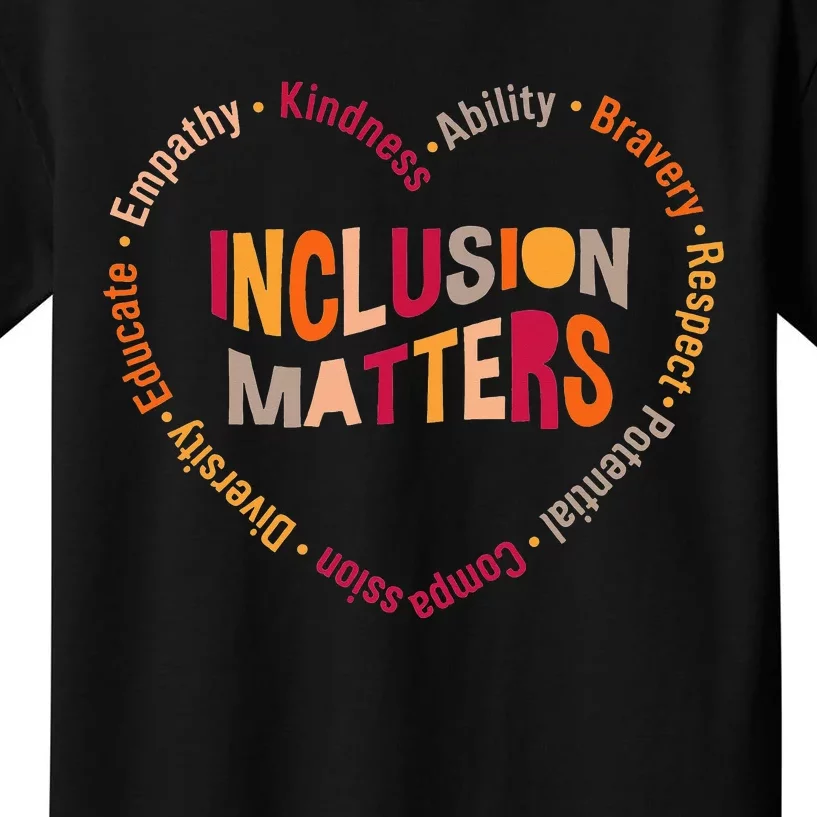 Inclusion Matters Heart Autism Awareness Special Education Kids T-Shirt