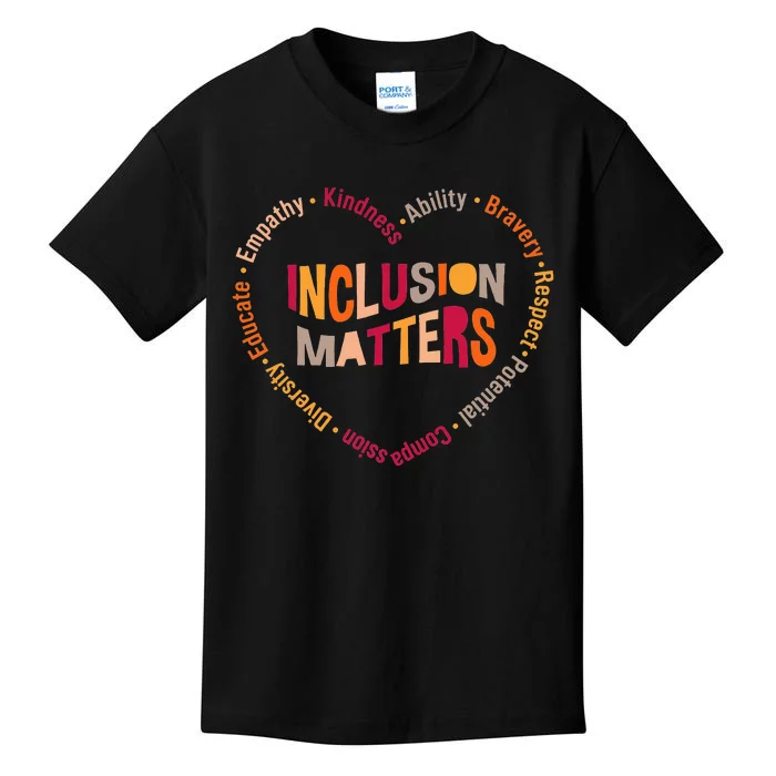 Inclusion Matters Heart Autism Awareness Special Education Kids T-Shirt