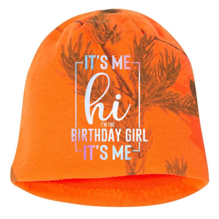 Its Me Hi Im The Birthday Its Me Girl Bday Party Kati - Camo Knit Beanie