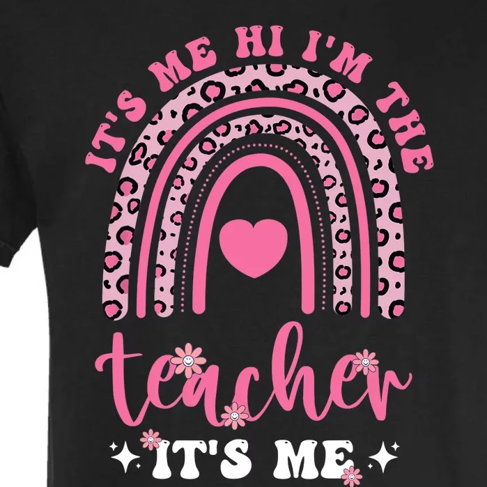 It's Me Hi I'm The Teacher It's Me Groovy Funny Teacher Garment-Dyed Heavyweight T-Shirt