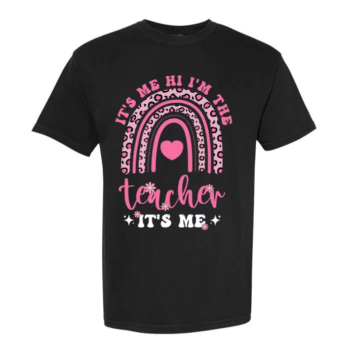 It's Me Hi I'm The Teacher It's Me Groovy Funny Teacher Garment-Dyed Heavyweight T-Shirt