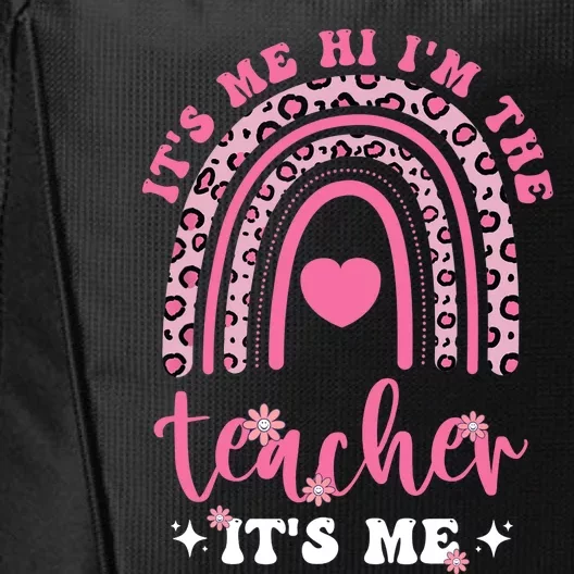 It's Me Hi I'm The Teacher It's Me Groovy Funny Teacher City Backpack