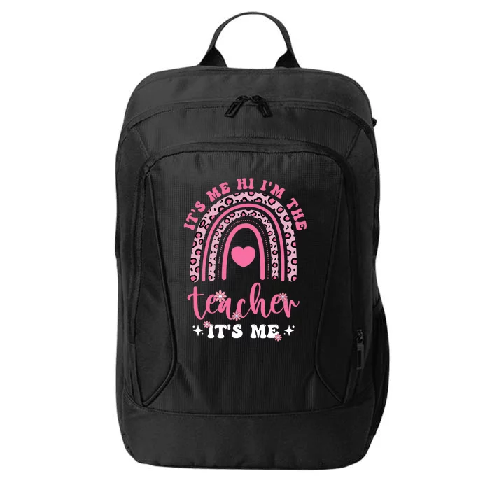 It's Me Hi I'm The Teacher It's Me Groovy Funny Teacher City Backpack