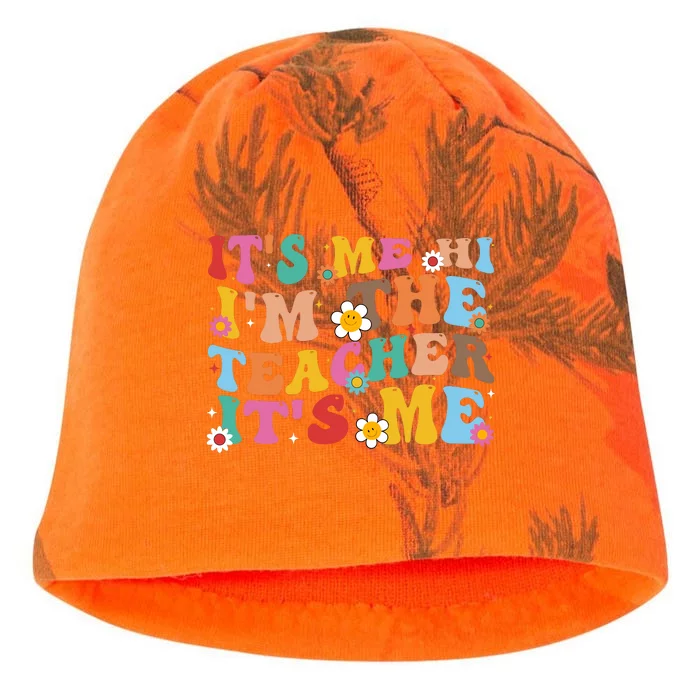 It’s Me Hi I’m The Teacher It’s Me Funny Teacher Quote Kati - Camo Knit Beanie