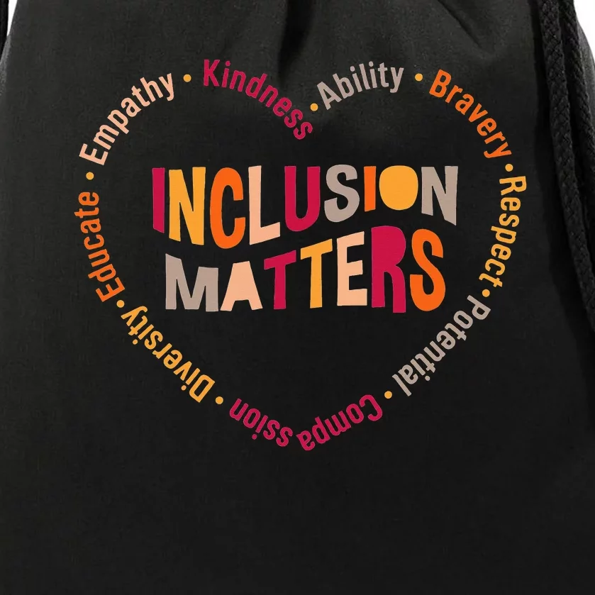 Inclusion Matters Heart Autism Awareness Special Education Drawstring Bag