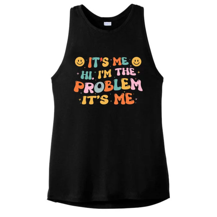 It's Me, Hi, I'm The Problem Funny Groovy Vintage Ladies Tri-Blend Wicking Tank