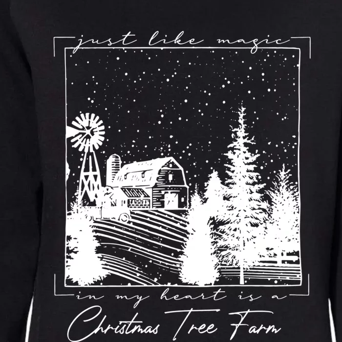 In My Heart Is A Christmas Xmas Tree Farm Midnight Music Great Gift Womens California Wash Sweatshirt