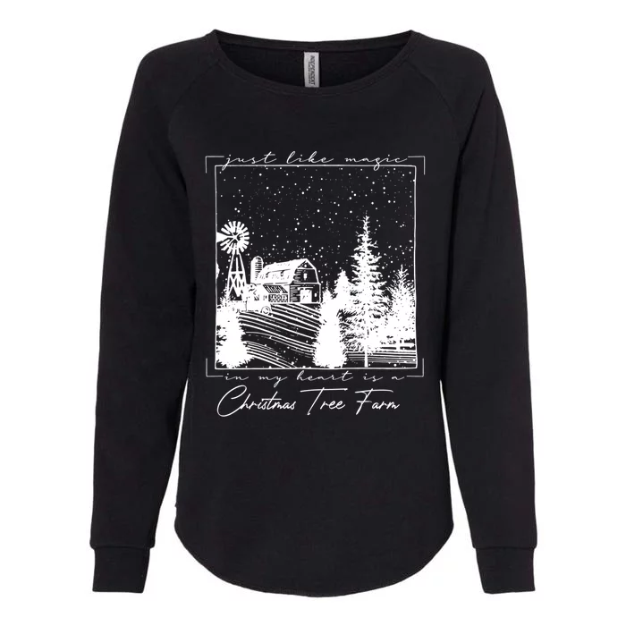 In My Heart Is A Christmas Xmas Tree Farm Midnight Music Great Gift Womens California Wash Sweatshirt