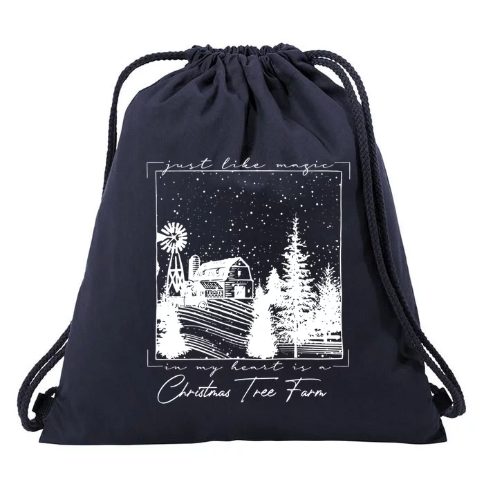 In My Heart Is A Christmas Xmas Tree Farm Midnight Music Great Gift Drawstring Bag