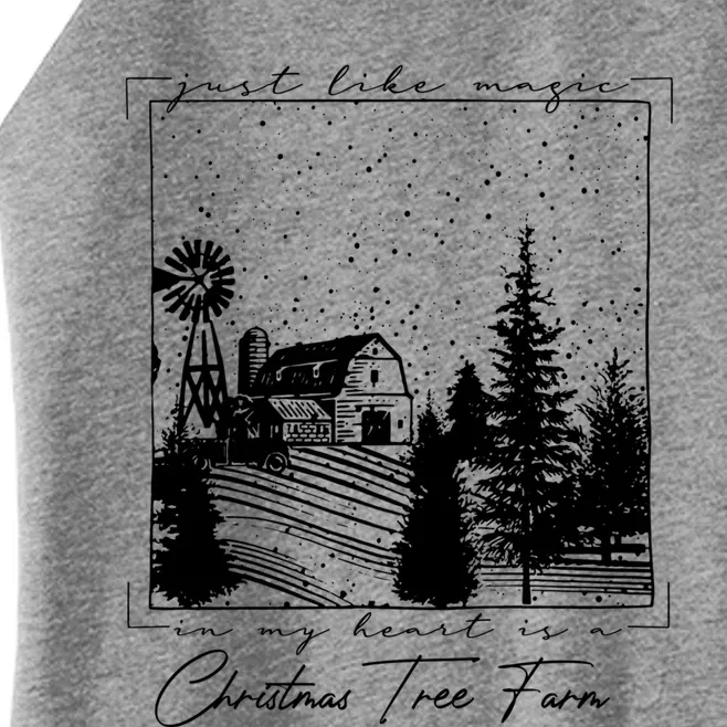 In My Heart Is A Christmas Xmas Tree Farm Midnight Music Great Gift Women’s Perfect Tri Rocker Tank