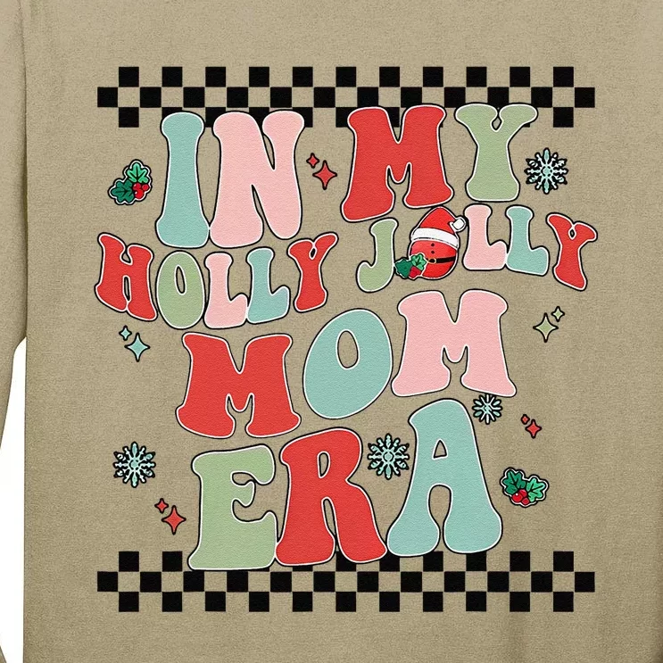 In My Holly Xmas Jolly Mom Era Retro Family Christmas Party Tall Long Sleeve T-Shirt