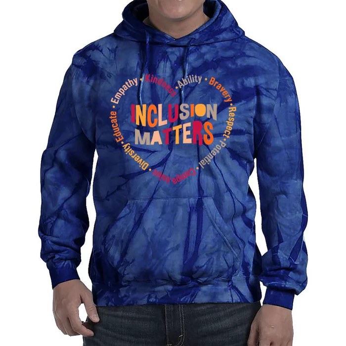 Inclusion Matters Heart Autism Awareness Special Education Tie Dye Hoodie