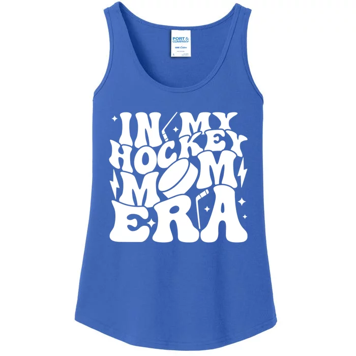 In My Hockey Mom Era Groovy Ice Hockey Mama Mother Game Day Gift Ladies Essential Tank