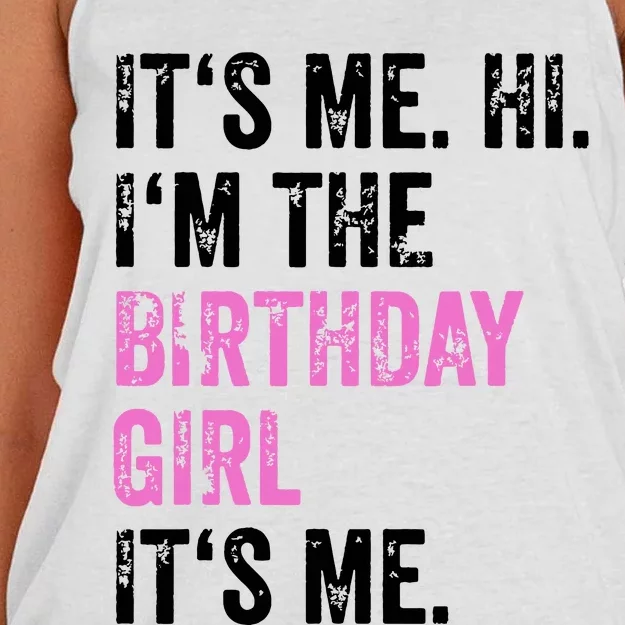 Its Me Hi Im The Birthday Girl Its Me Birthday Party Women's Knotted Racerback Tank