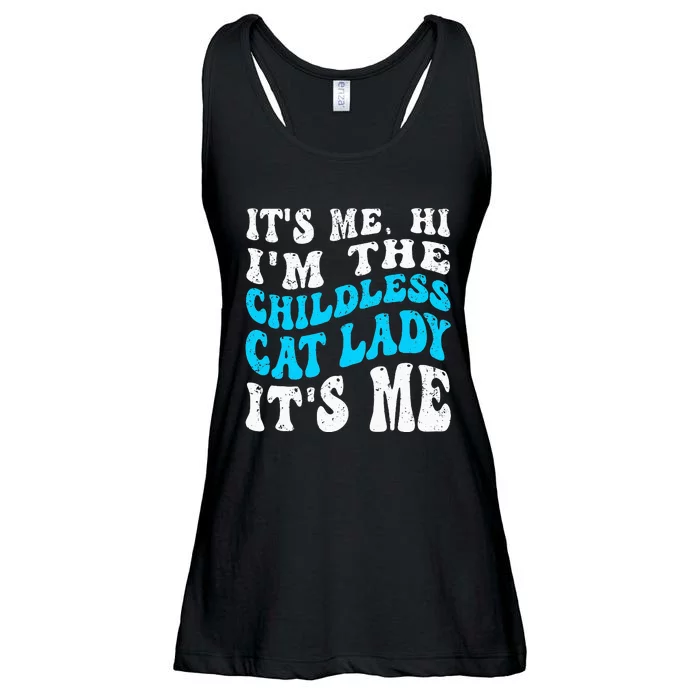 Its Me Hi Im The Childless Cat Lady Ladies Essential Flowy Tank