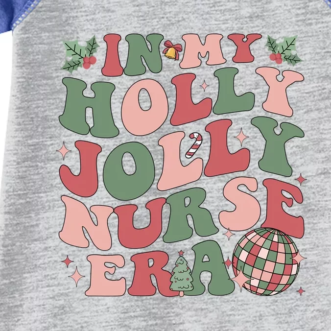 In My Holly Xmas Jolly Nurse Era Retro Christmas Jolly Nurse Gift Infant Baby Jersey Bodysuit