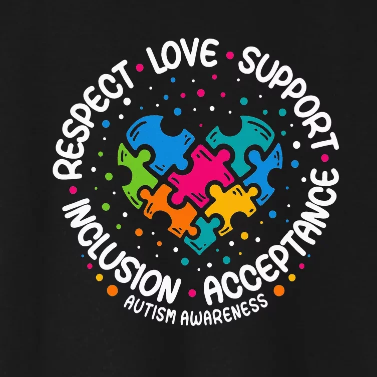 Inclusion Matters heart Support Autism Awareness Women's Crop Top Tee