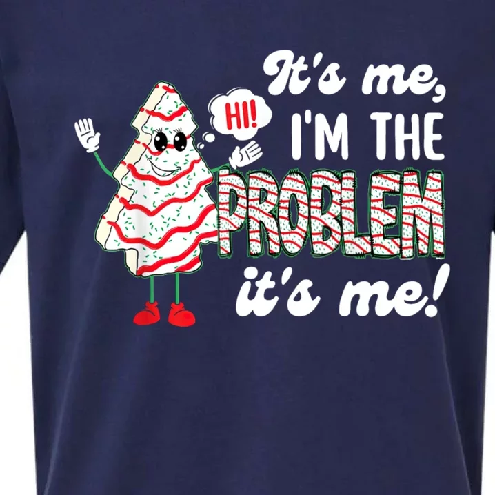 It's Me Hi I'm The Problem Funny Christmas Tree Cake Sueded Cloud Jersey T-Shirt