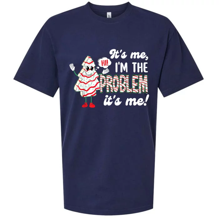 It's Me Hi I'm The Problem Funny Christmas Tree Cake Sueded Cloud Jersey T-Shirt