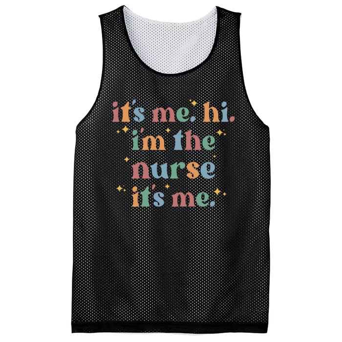 It's Me Hi I Am The Nurse Retro Nursing Day Mesh Reversible Basketball Jersey Tank