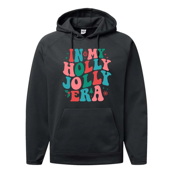 In My Holly Xmas Jolly Para Era Retro Christmas Jolly Para Performance Fleece Hoodie