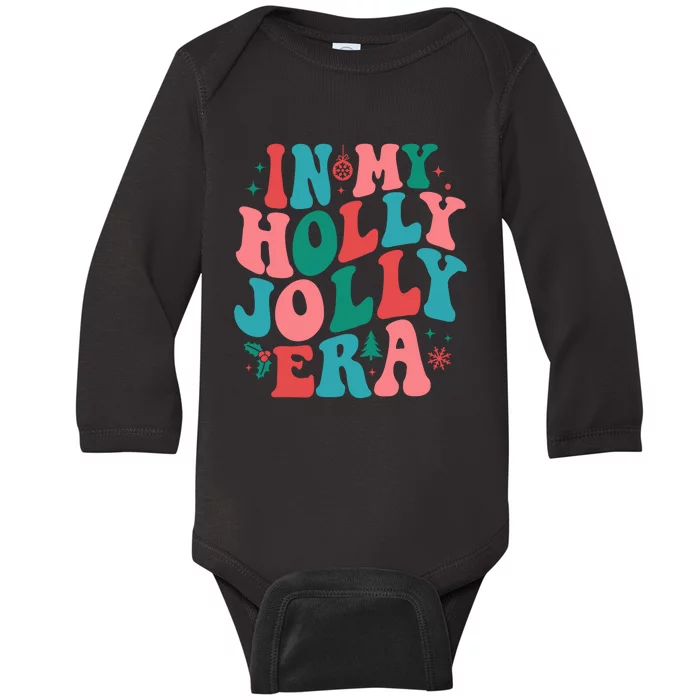 In My Holly Xmas Jolly Para Era Retro Christmas Jolly Para Baby Long Sleeve Bodysuit