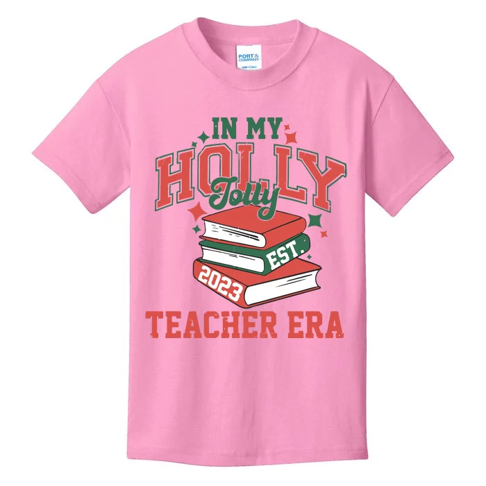 In My Holly Jolly Teacher Era Trendy Christmas Kids T-Shirt