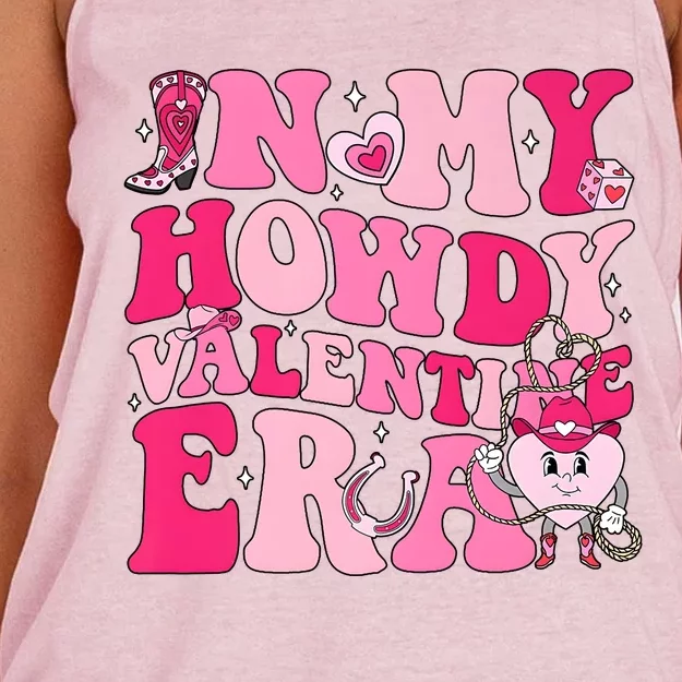 In My Howdy Valentine Era Matching Couple Lover Women's Knotted Racerback Tank