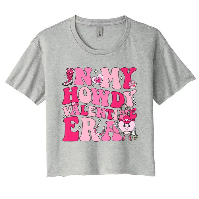 In My Howdy Valentine Era Matching Couple Lover Women's Crop Top Tee