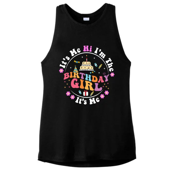 ItS Me Hi IM The Birthday Girl ItS Me Cute Birthday Party Ladies Tri-Blend Wicking Tank