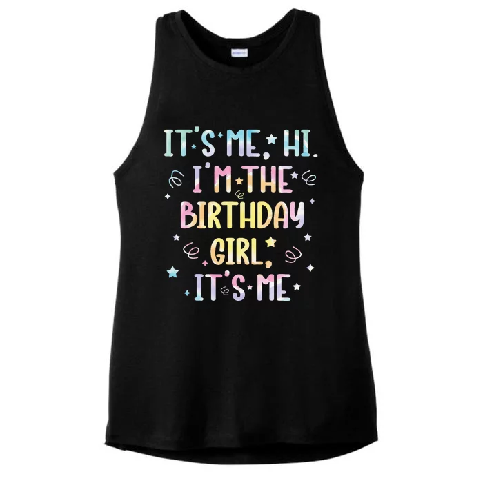 ItS Me Hi IM The Birthday Girl ItS Me Ladies Tri-Blend Wicking Tank