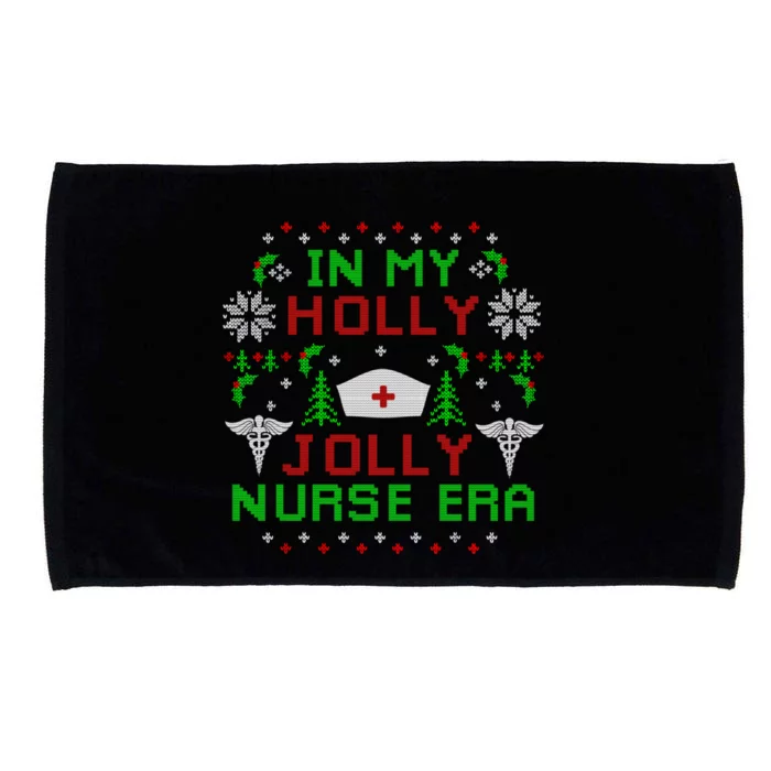 In My Holly Xmas Jolly Nurse Era Christmas Nurse Vibes Cool Gift Microfiber Hand Towel