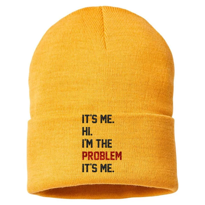 Its Me. Hi. Im The Problem. Its Me Funny Sustainable Knit Beanie