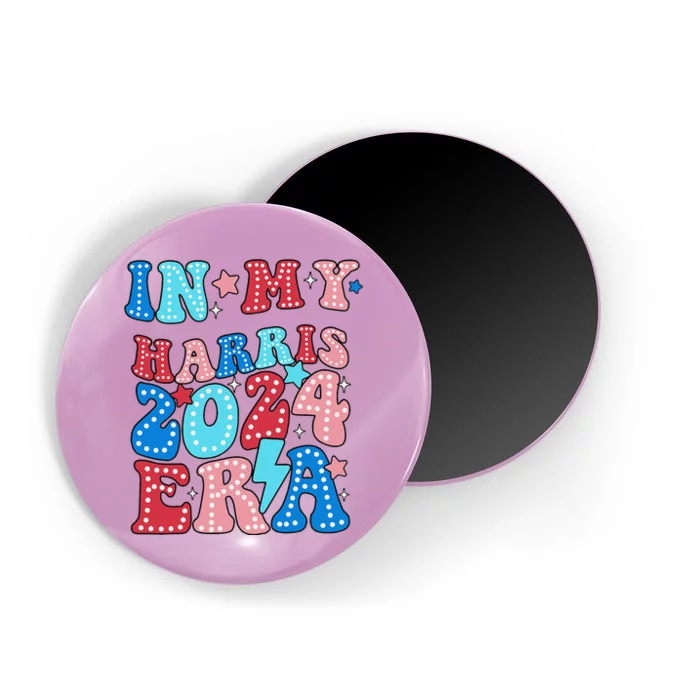 In My Harris 2024 Era Retro Groovy Vote For President Women Magnet